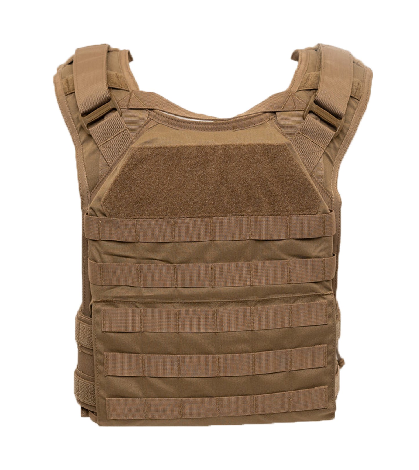 Tan/Brown tactical vest on a white background
