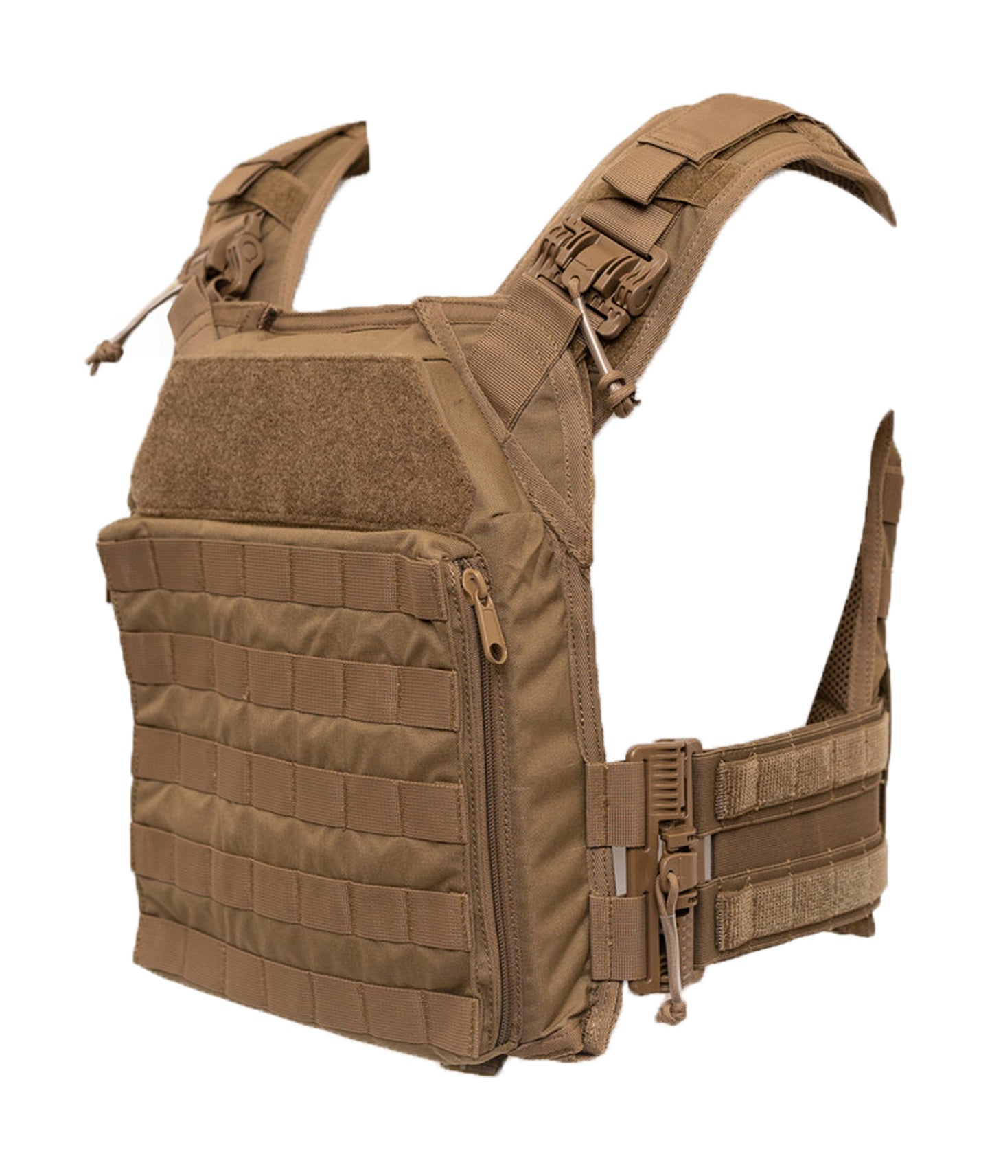 Brown tactical vest on a white background