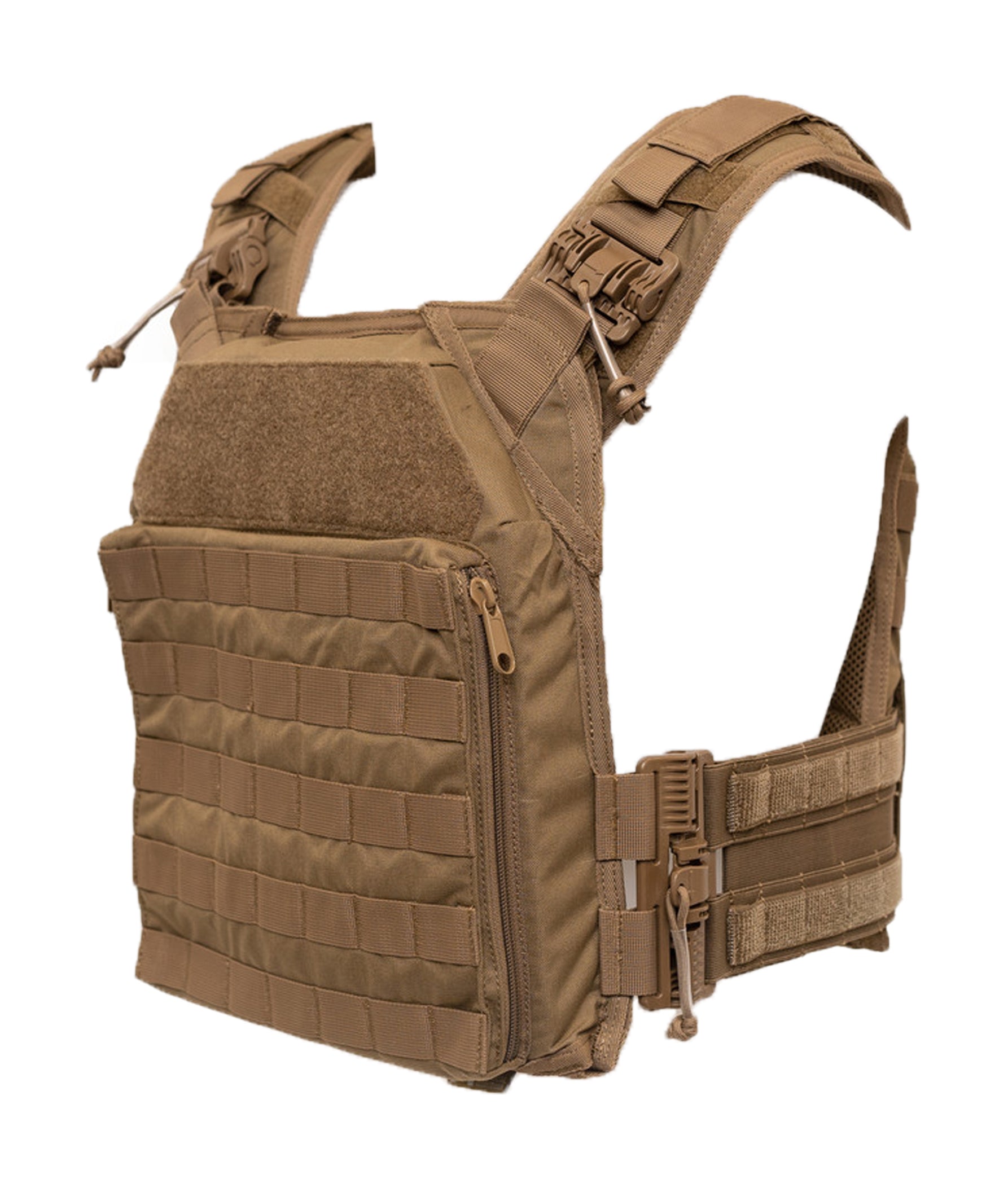 Brown tactical vest on a white background