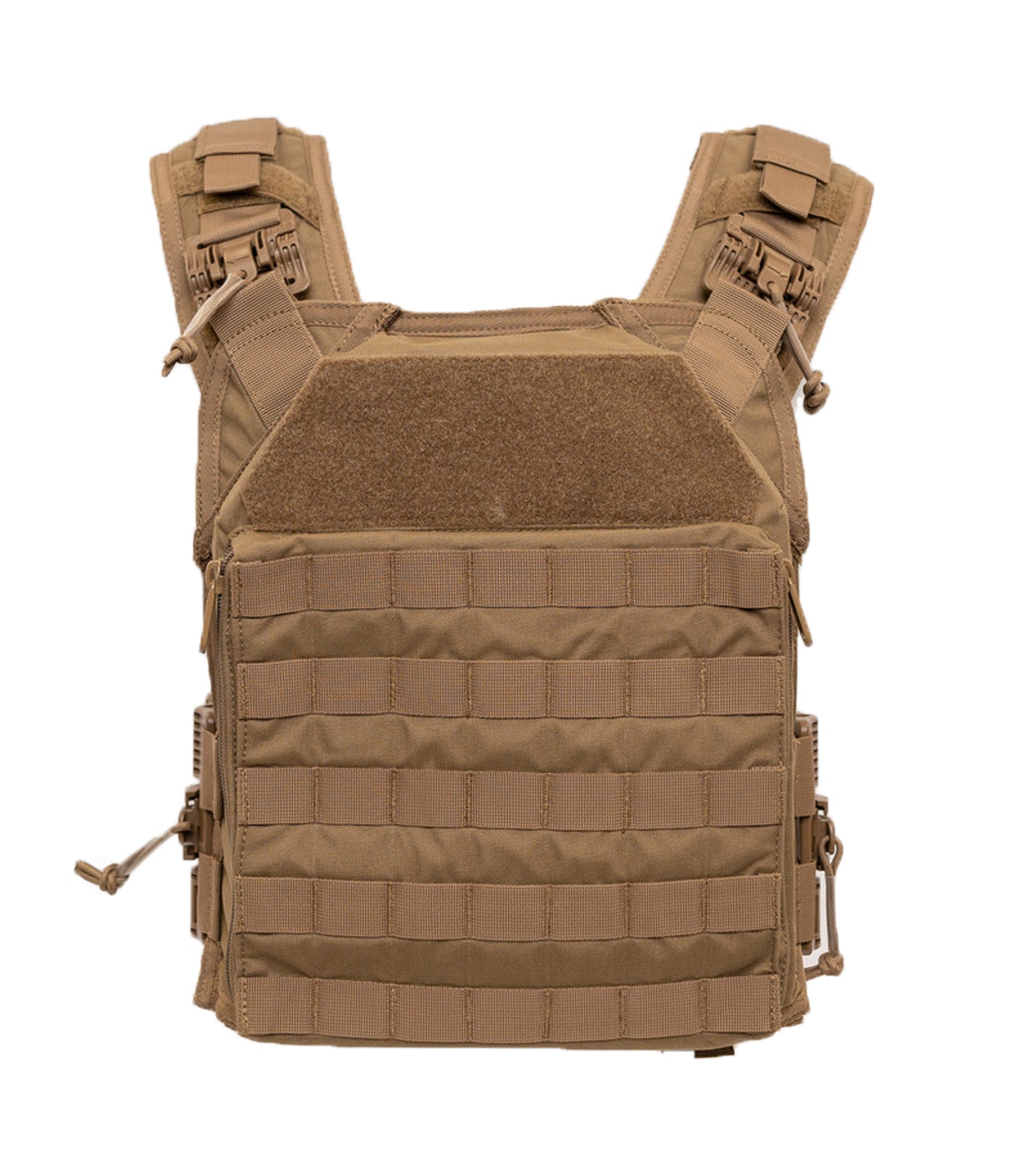 Coyote/Tan tactical vest on a white background