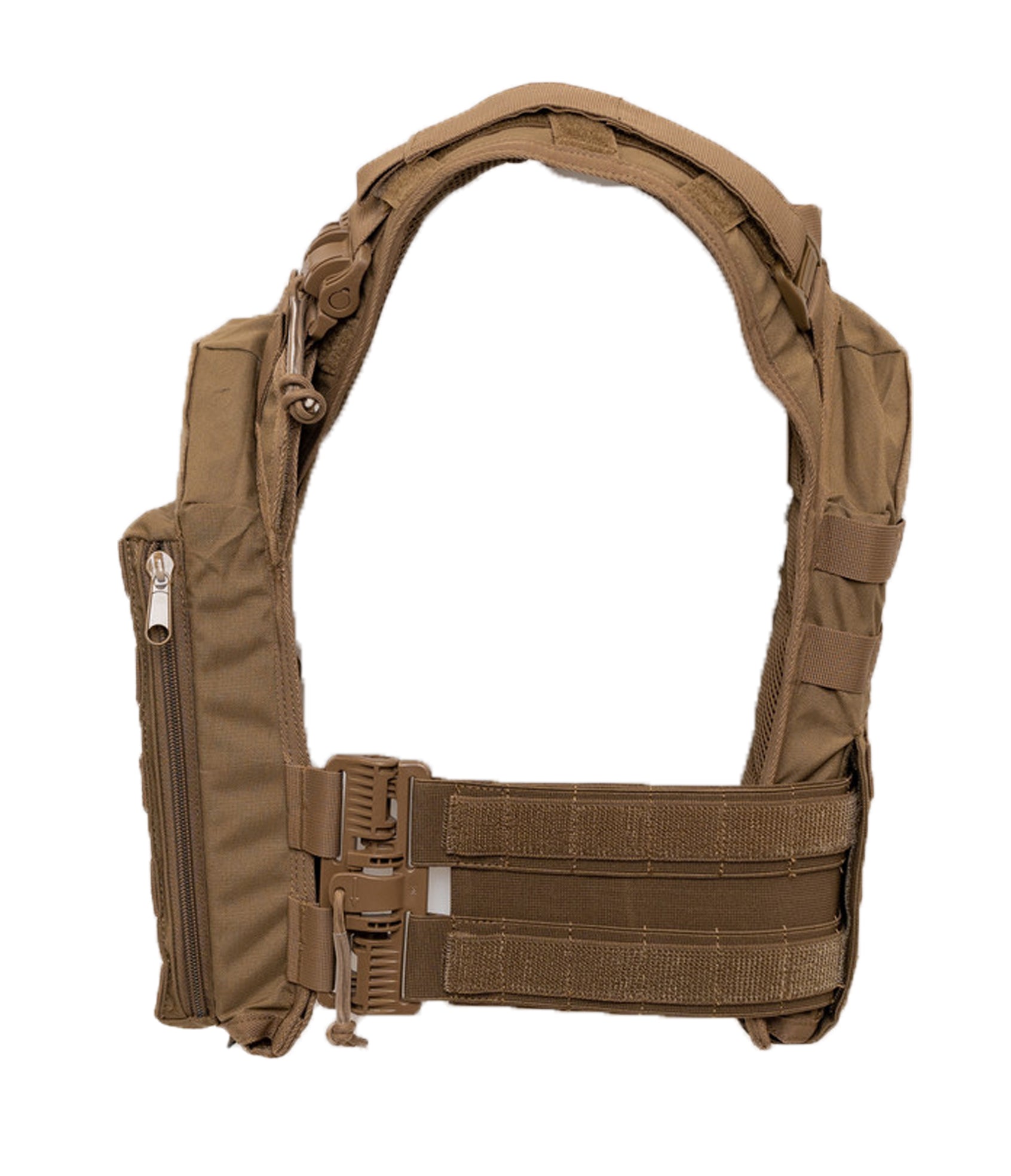 Brown tactical vest on a white background