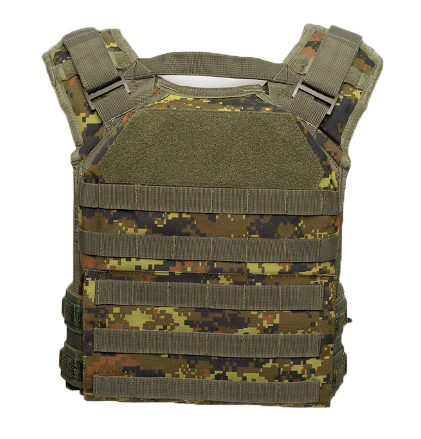 Camouflage tactical vest on a white background