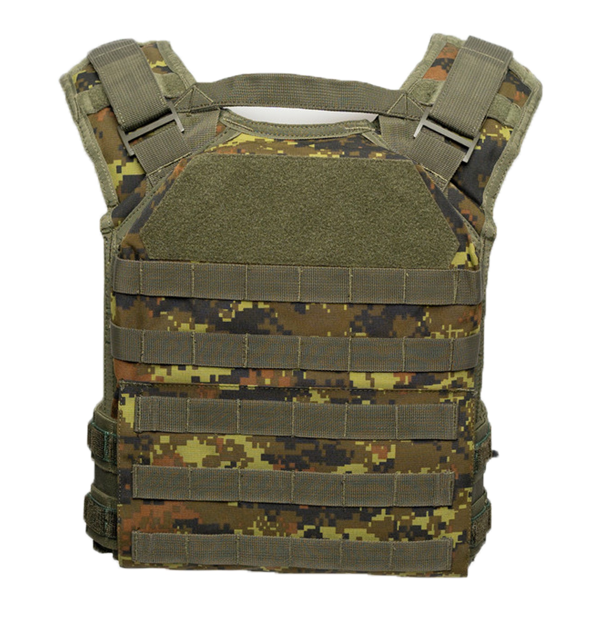Camouflage tactical vest on a white background