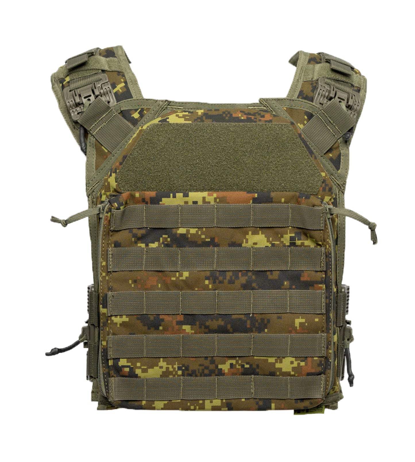 Camouflage tactical vest on a white background