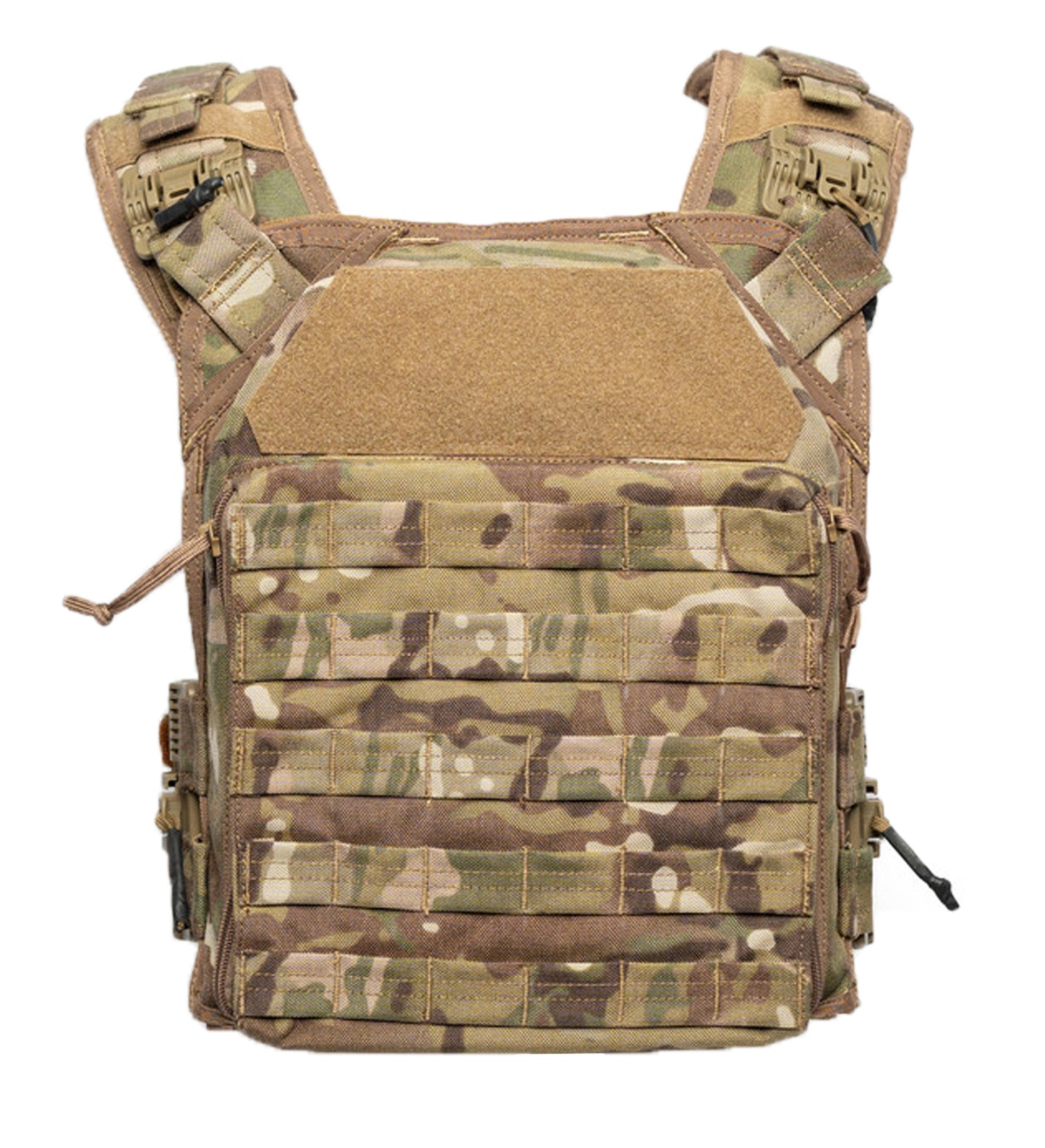 Multicam tactical vest on a white background