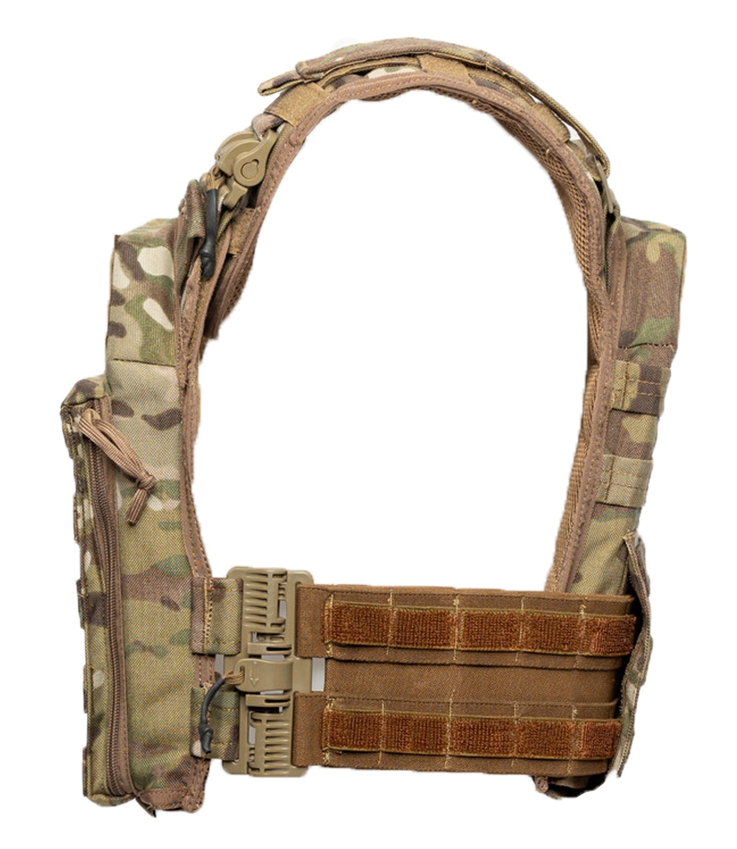 Multicam tactical vest on a white background
